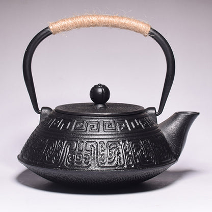 Iron pot Japanese cast iron pot peony teapot boiling teapot pig iron pot uncoated tea set manufacturers wholesale