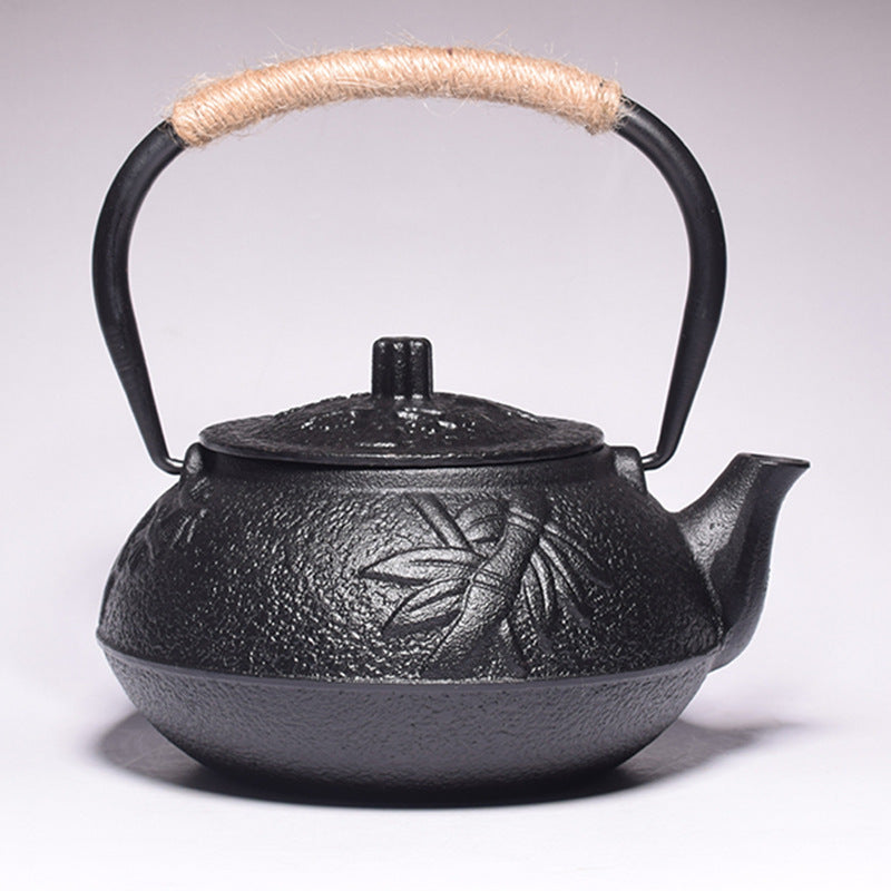 Iron pot Japanese cast iron pot peony teapot boiling teapot pig iron pot uncoated tea set manufacturers wholesale