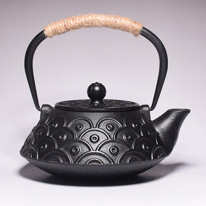 Iron pot Japanese cast iron pot peony teapot boiling teapot pig iron pot uncoated tea set manufacturers wholesale
