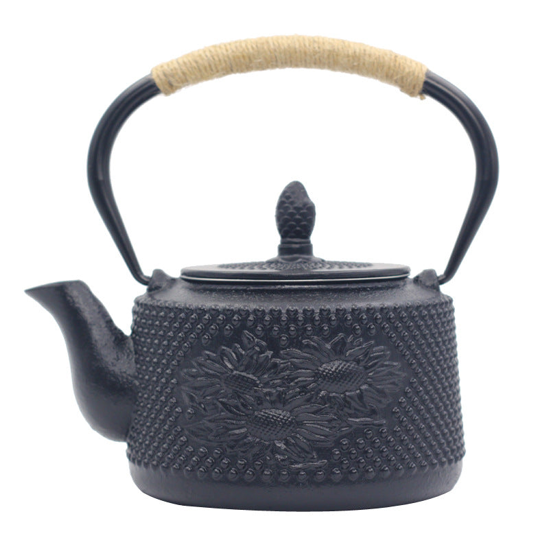 Iron pot Japanese cast iron pot peony teapot boiling teapot pig iron pot uncoated tea set manufacturers wholesale
