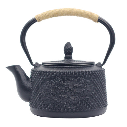 Iron pot Japanese cast iron pot peony teapot boiling teapot pig iron pot uncoated tea set manufacturers wholesale