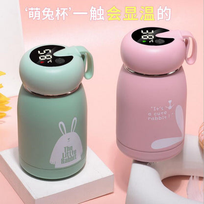 New children's smart thermos cup temperature display cup cute cartoon water cup 304 stainless steel cup big belly cup