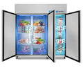 Commercial Reach In Fridge and Freezer Combo, EQCHEN 72" 3 Door Commercial Refrigerator and Freezer Combination