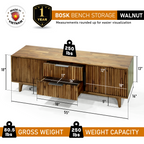 Bosk Solid Wood Storage Bench
