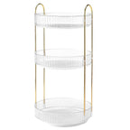 3 Tier Rotating Makeup Organizer 360¡ Spinning Perfume Cosmetic Storage Tray 55LBS Load Countertop Shelves for Lotion Lipstick