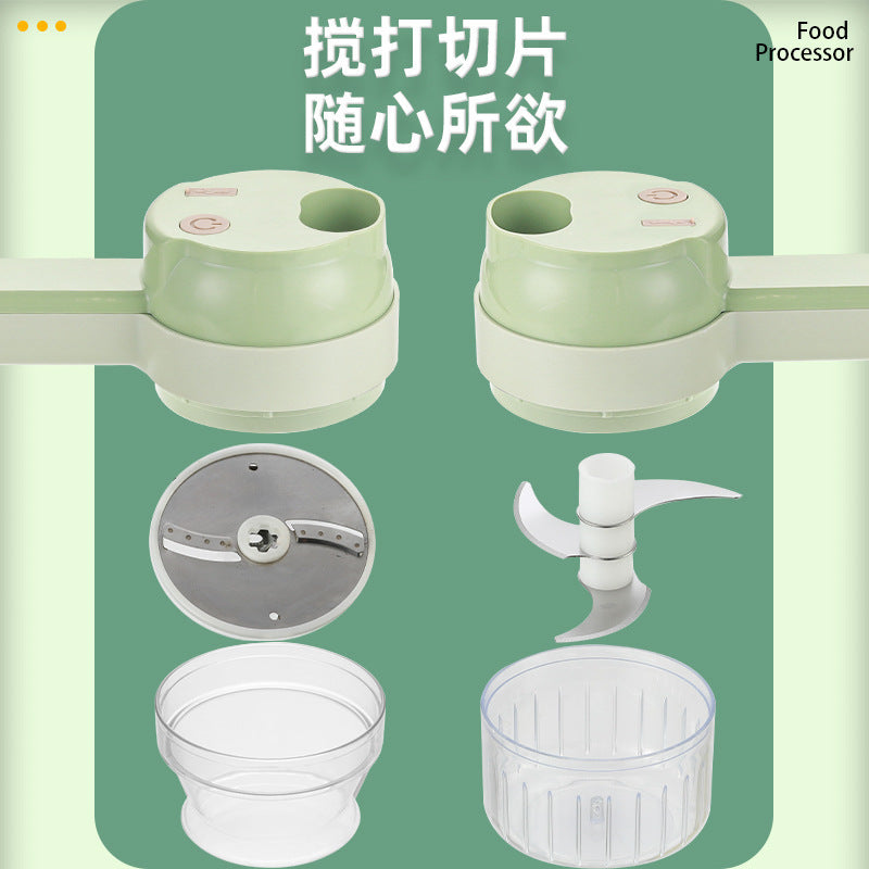 Gatling Electric Vegetable Cutter Handheld Mini Garlic Cutter Cut Press Pull Garlic Quick Cutter Fruit and Vegetable Chopper