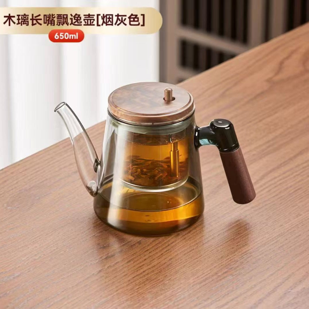Elegant cup full glass liner teapot light luxury style home tea cup tea water separation tea cup filter separation