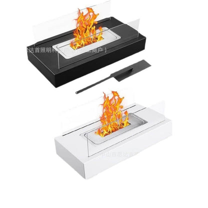 Cross-border rectangular alcohol fireplace bar outdoor portable real fire fireplace lamp heater home decoration atmosphere lamp