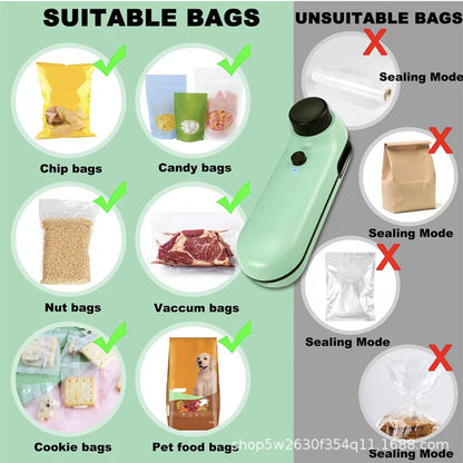 Knob Charging Sealer Mini Sealer Portable Household Sealing Clip Snacks Moisture-proof Manufacturer Private Model Spot