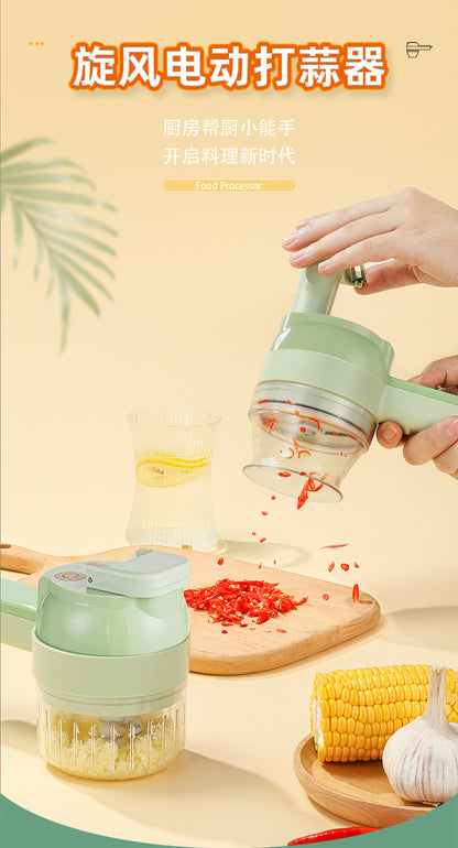 Gatling Electric Vegetable Cutter Handheld Mini Garlic Cutter Cut Press Pull Garlic Quick Cutter Fruit and Vegetable Chopper