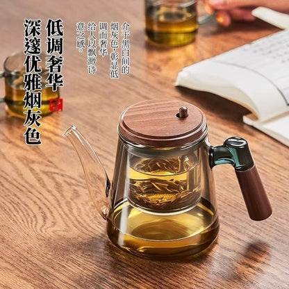 Elegant cup full glass liner teapot light luxury style home tea cup tea water separation tea cup filter separation
