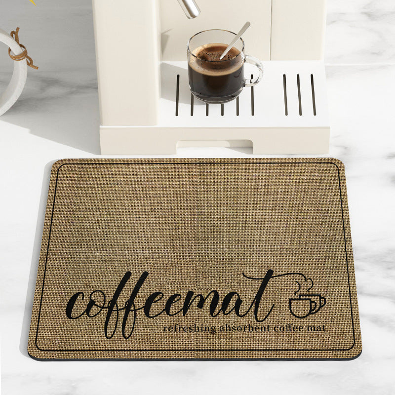 PU leather kitchen countertop drain mat bar coffee mat dining table heat insulation pad bowl plate pot mat absorbent bathroom floor mat