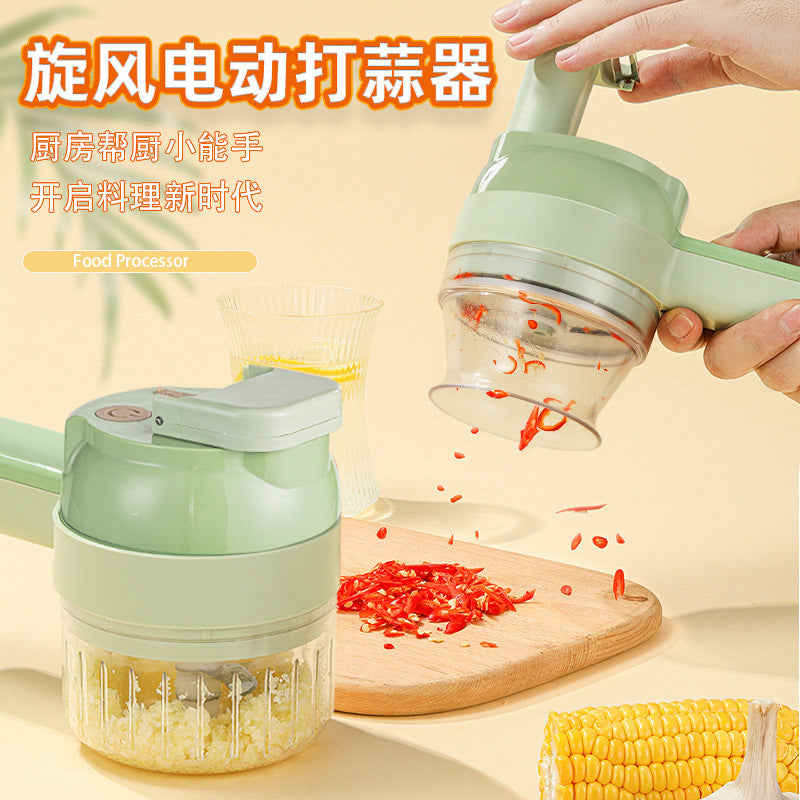 Gatling Electric Vegetable Cutter Handheld Mini Garlic Cutter Cut Press Pull Garlic Quick Cutter Fruit and Vegetable Chopper