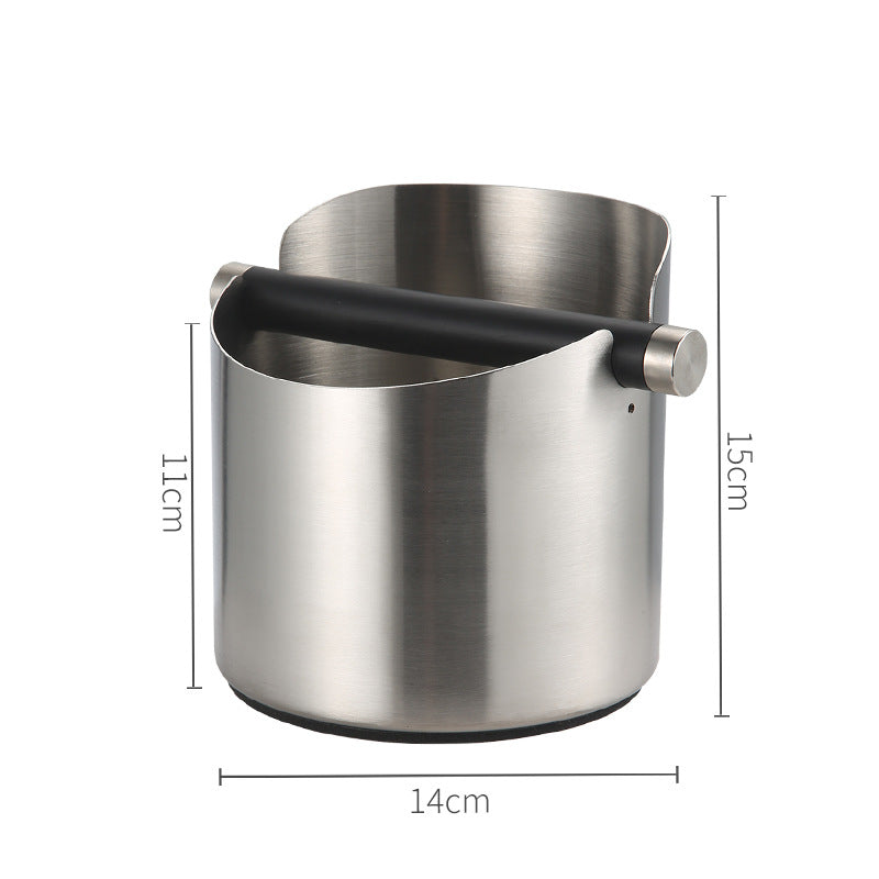 Cross-border coffee grounds tapping bucket, Italian coffee stainless steel tapping bucket, round small household coffee grounds bucket