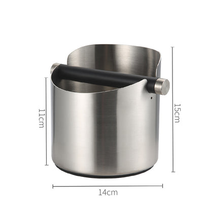 Cross-border coffee grounds tapping bucket, Italian coffee stainless steel tapping bucket, round small household coffee grounds bucket