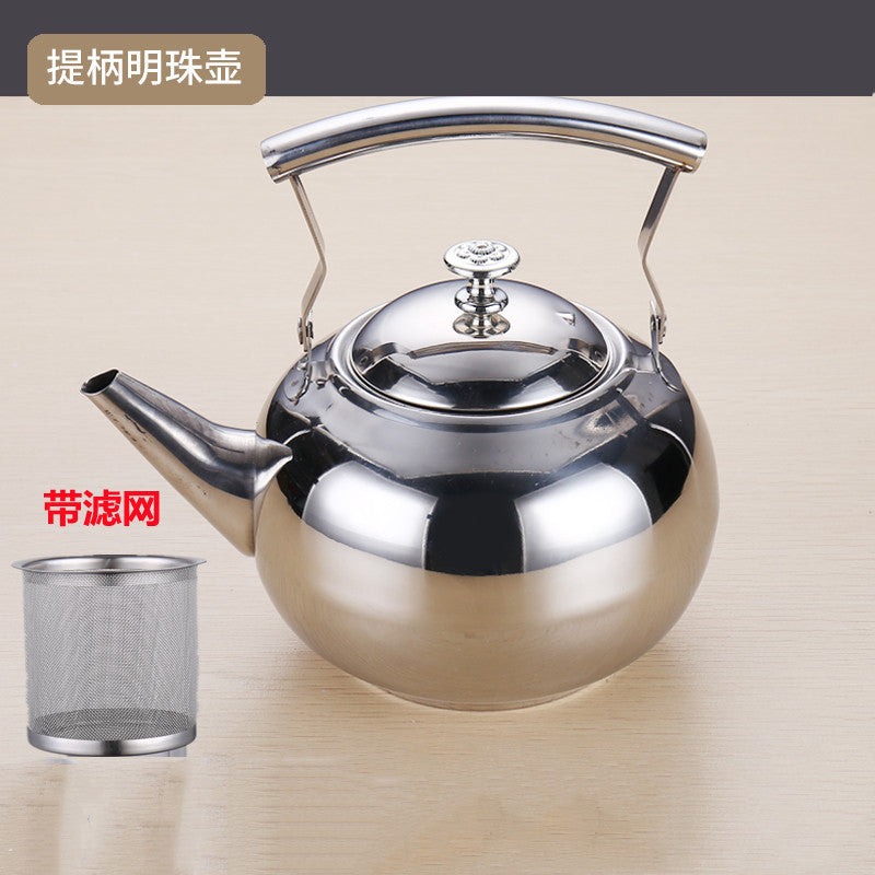 Stainless steel teapot, commercial kettle, catering teapot with filter, restaurant and hotel teapot.