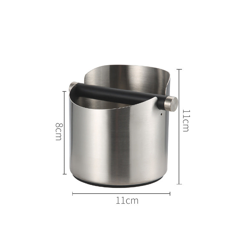 Cross-border coffee grounds tapping bucket, Italian coffee stainless steel tapping bucket, round small household coffee grounds bucket
