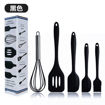 Spot wholesale high temperature resistant silicone baking 5-piece set scraper oil brush egg beater food grade baking tool set
