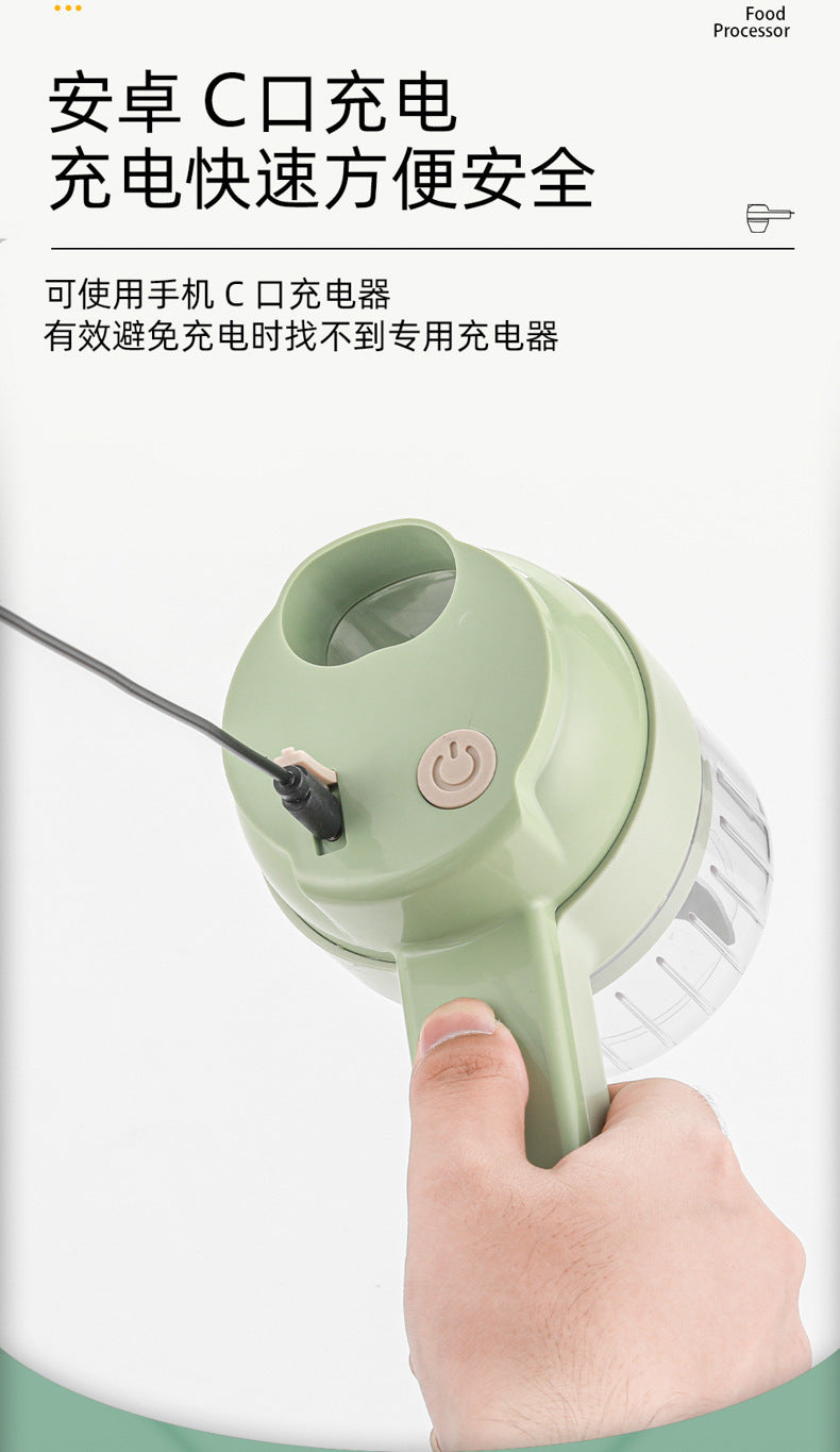 Gatling Electric Vegetable Cutter Handheld Mini Garlic Cutter Cut Press Pull Garlic Quick Cutter Fruit and Vegetable Chopper