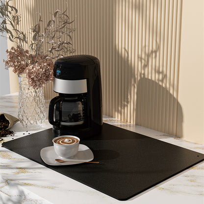 PU leather kitchen countertop drain mat bar coffee mat dining table heat insulation pad bowl plate pot mat absorbent bathroom floor mat