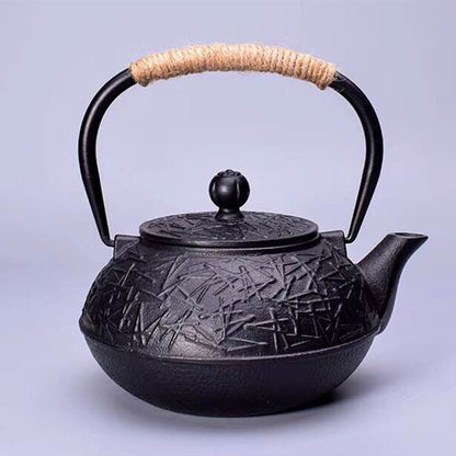 Iron pot Japanese cast iron pot peony teapot boiling teapot pig iron pot uncoated tea set manufacturers wholesale