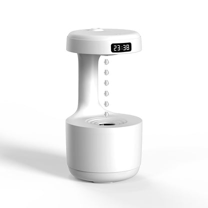 Creative water drop backflow anti-gravity humidifier bedroom office desktop LED time display smart home