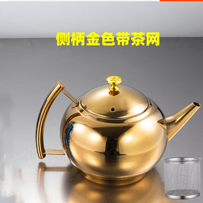 Stainless steel teapot, commercial kettle, catering teapot with filter, restaurant and hotel teapot.