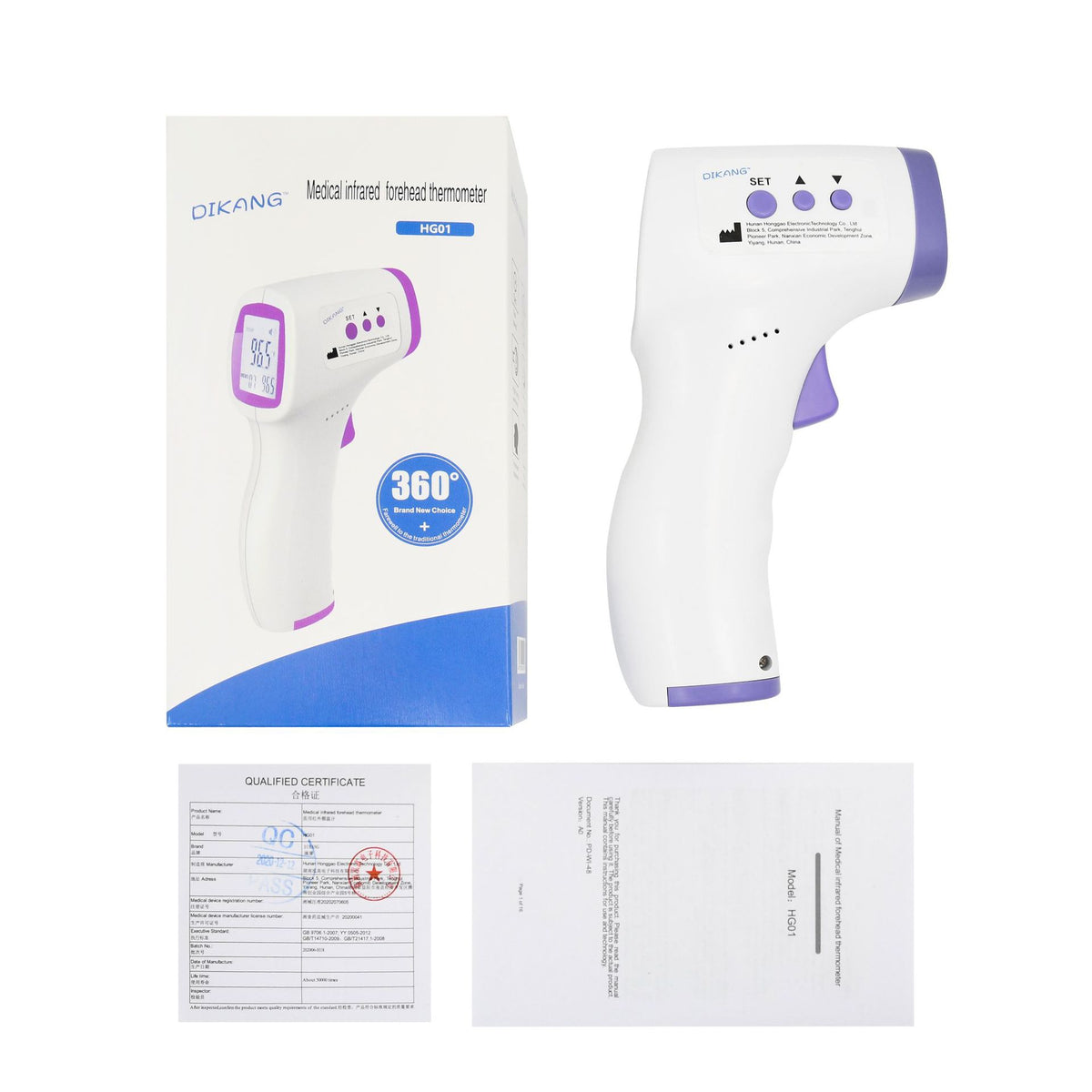 Foreign trade English forehead thermometer hand-held ear thermometer infrared automatic thermometer electronic thermometer three colors