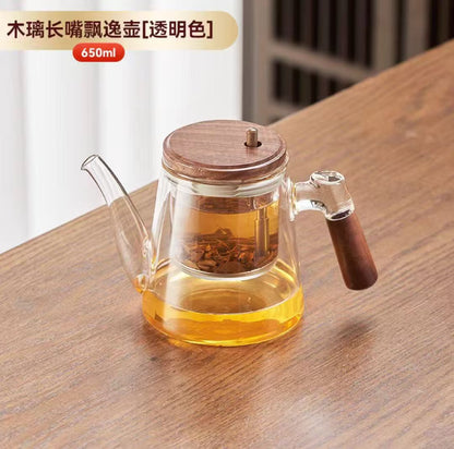 Elegant cup full glass liner teapot light luxury style home tea cup tea water separation tea cup filter separation