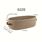 Oval Woven Bathroom Storage Basket, Multifunctional Desktop Organizer, Toilet Paper Holder, Toy Storage Basket