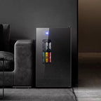 Mini Wine Fridge Electric Beverage Cooler Mirror Glass Door LED Light Built In Refrigerator For Home Kitchen Bar Office Use
