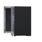 Wine Fridge Cooler 12 Inch Wine Fridge Hold 17 Bottles, Wine Refrigerator Glass Door Built-in Wine Storage Cabinet For Home Kitchen Bar