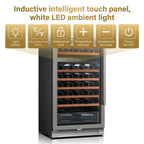 90 Bottles Dual Zone Wine Cooler Fridge 275L Built-in Wine Refrigerator Dual NTC Sensor Electronic Temperature Control 5-18℃ ETL Energy Star Certified 41dB Low Noise Wine Cabinet for Home Bar Kitchen