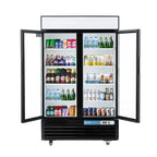 2 Door Commercial Display Refrigerator, EQCHEN 48 Inch Commercial Drinks Fridge